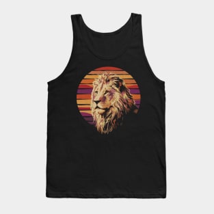 Retro African lion vintage sunset Tank Top